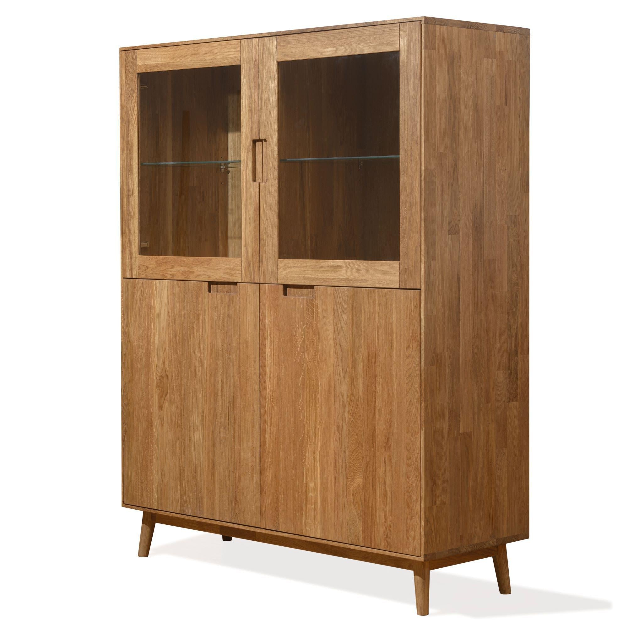 NordicStory Armario Vitrina de madera maciza de roble